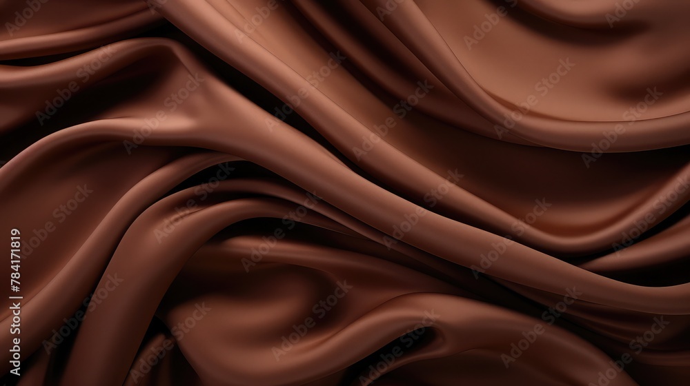 Dark chocolate brown background with soft delicate folds Dark chocolate brown background with soft delicate folds