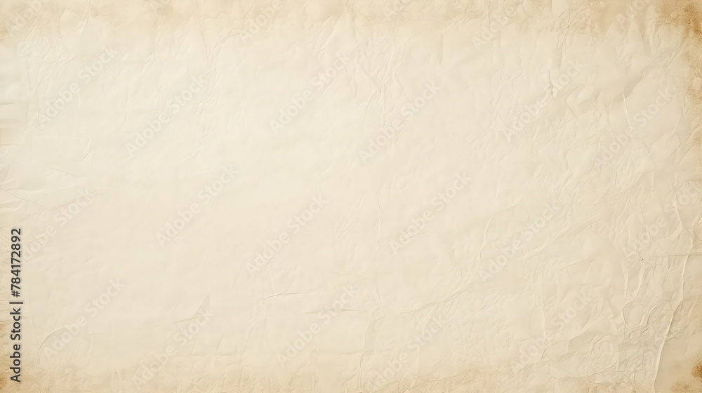 Fototapeta premium Old white beige sheet of drawing paper with rough surface texture background. Blank vintage paper with copy space for text.