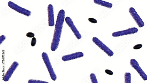 Tablou pe pânză 3d rendering of Clostridium botulinum isolated on the white background