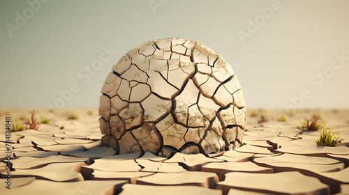 Dry Cracked Earth Dry Icons 3d photo