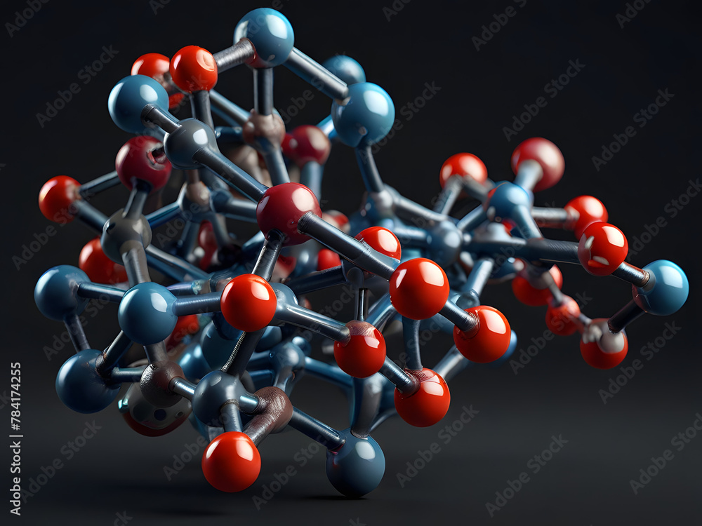Obraz premium 3d illustration of molecule model. Medical Hormonal Science background with molecules. Progesterone and Testosteroe