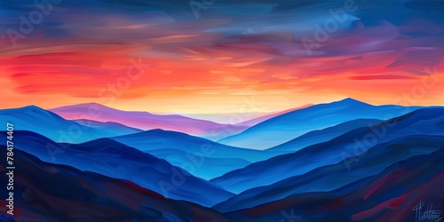 Mountain, Sunrise and Sunset: Captivating views of mountains at dawn and dusk, highlighting vibrant skies. Close Up. 