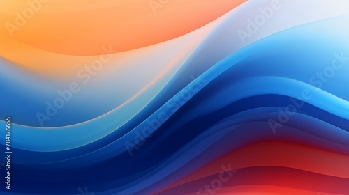 A realistic portrayal of a gradient wave abstract wallpaper, with vivid blue and orange tones creating an engaging visual experience.