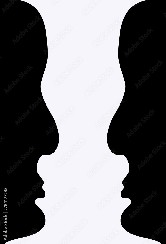 silhouette of a couple - Gestalt Psychology