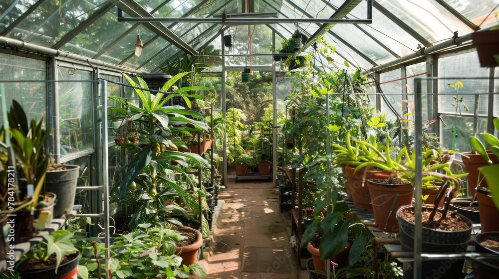 Greenhouses provide controlled environments where plants thrive