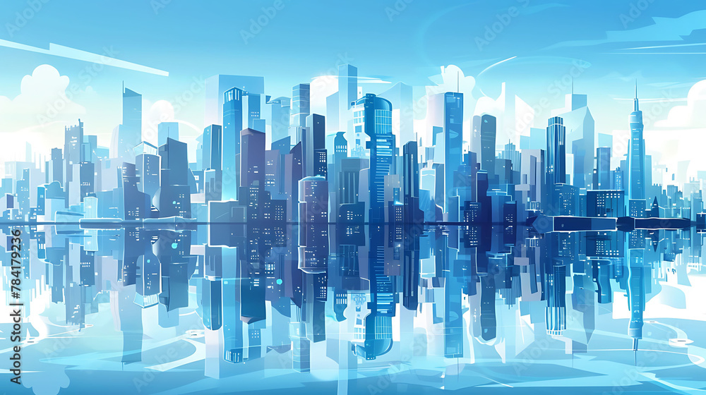 modern financial skyscraper futuristic smart city