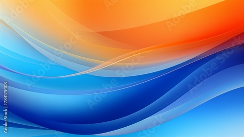 An ultra-HD image showcasing the seamless blend of vibrant blue and orange hues in a dynamic vector abstract background.