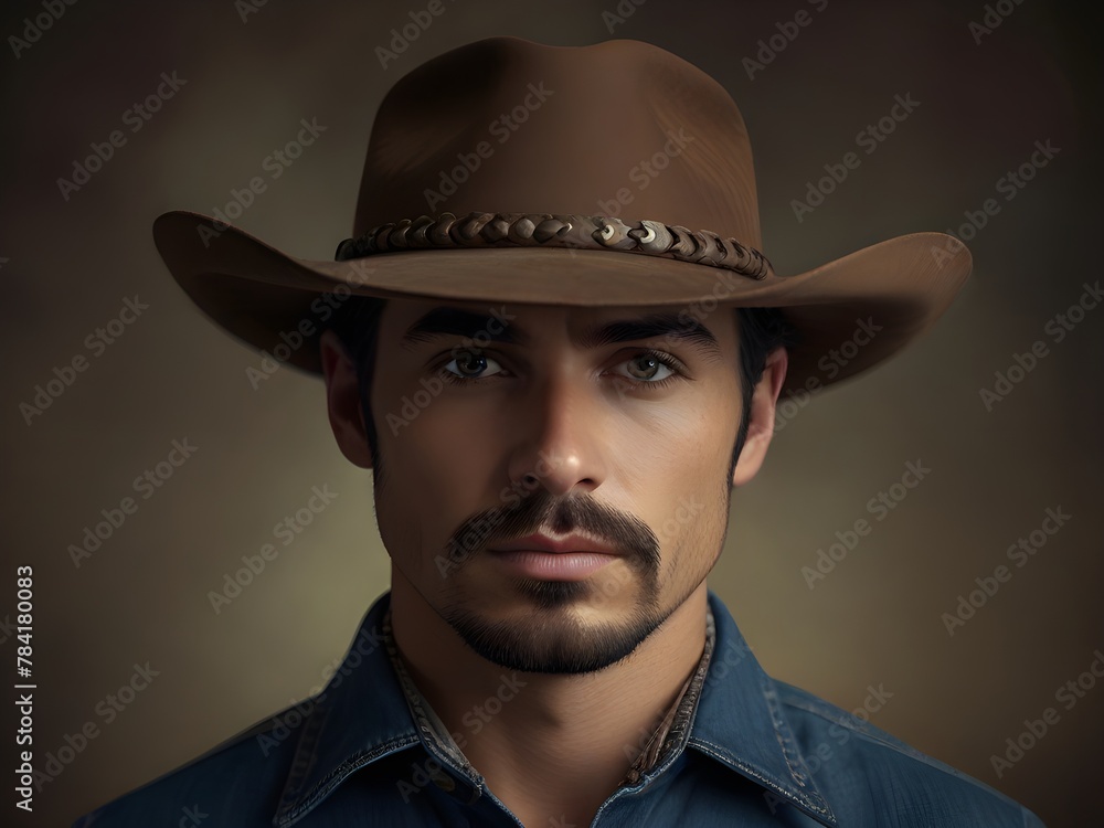 Hombre mayor y sabio con mirada penetrante y sombrero Hombre mayor y sabio con mirada penetrante y sombrero