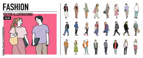 人物 ファッションおしゃれイラスト素材	
