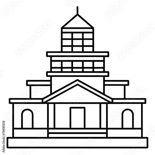 vector illustration of a house, church, architecture, masque