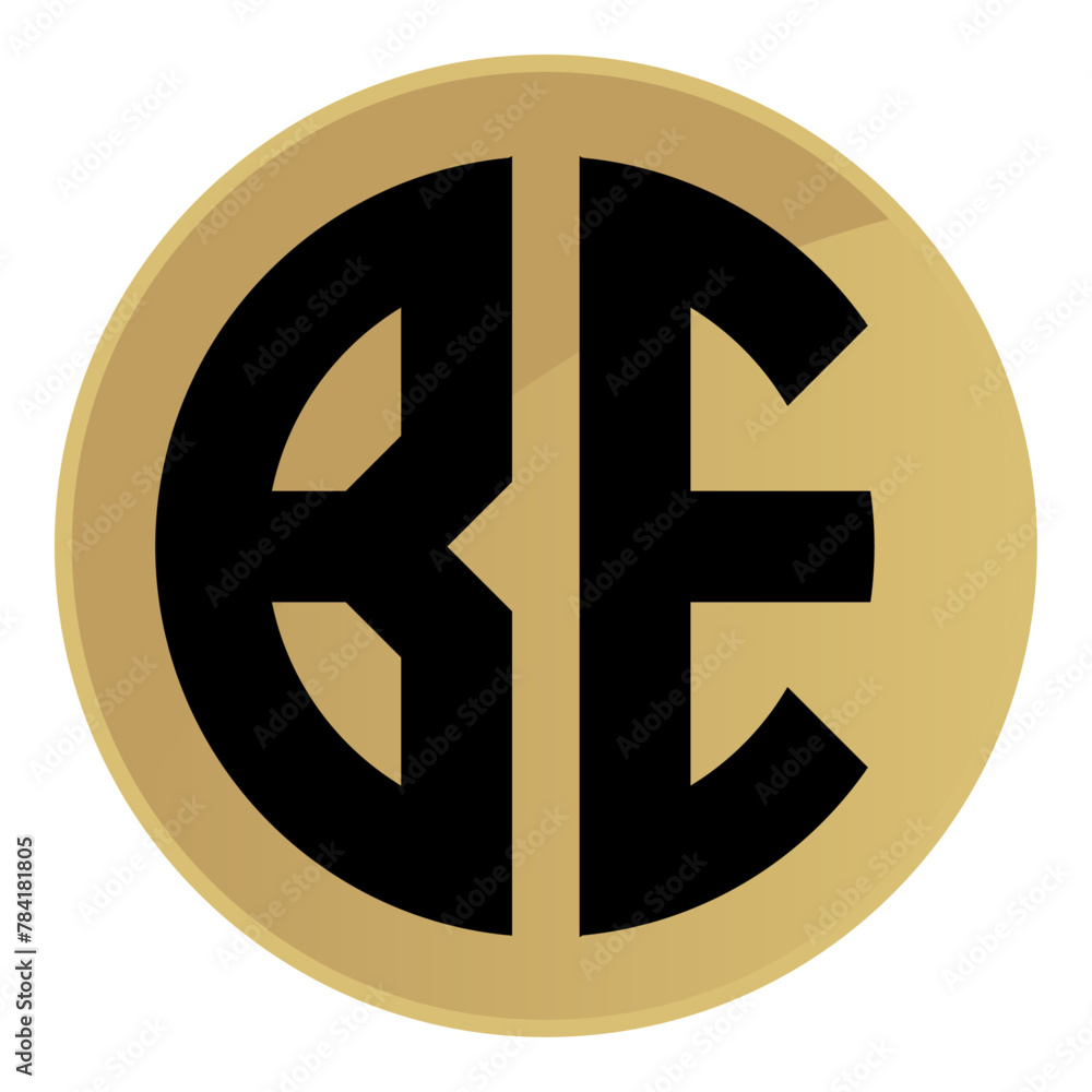 Initial BE Logo Circlular Design Initial BE Logo Circlular Design