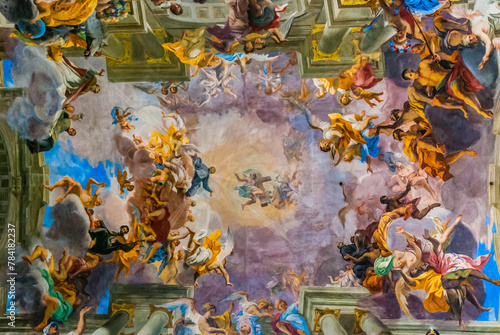 Rome, Italy - May 6 2013: The Nave Ceiling of the Saint Ignatius Church photo