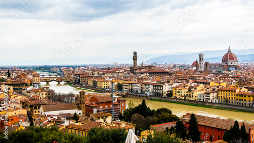 Florence, Italy - May 12 2013: The Florene cityscape from the Arno River photo