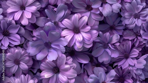 Purple flowers, tiled pattern © Jeerawut