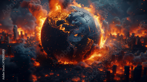 Climate Catastrophe: Earth's Demise by Excessive Industrialization photo