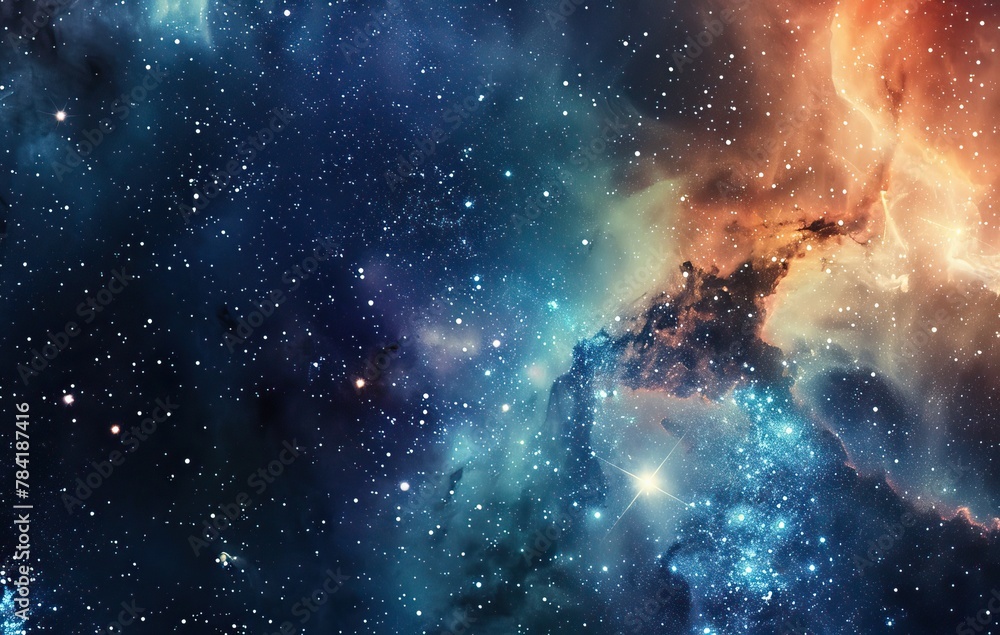 Naklejka premium Galactic Dreamscape. Colorful nebula clouds wallpaper