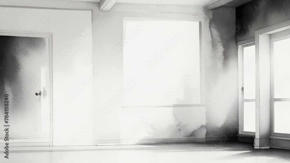 empty white room with window