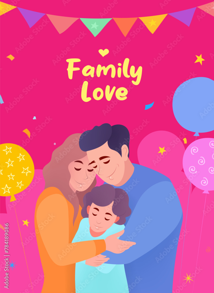 vertical illustration for International Day of Families vertical illustration for International Day of Families
