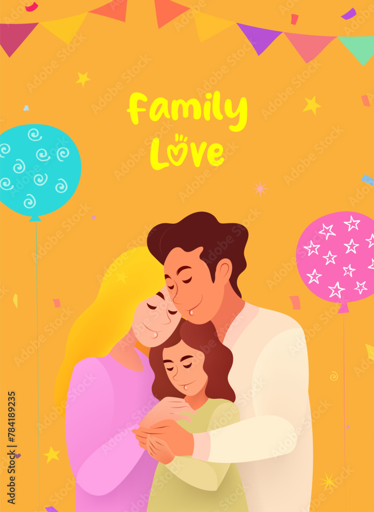 vertical illustration for International Day of Families vertical illustration for International Day of Families