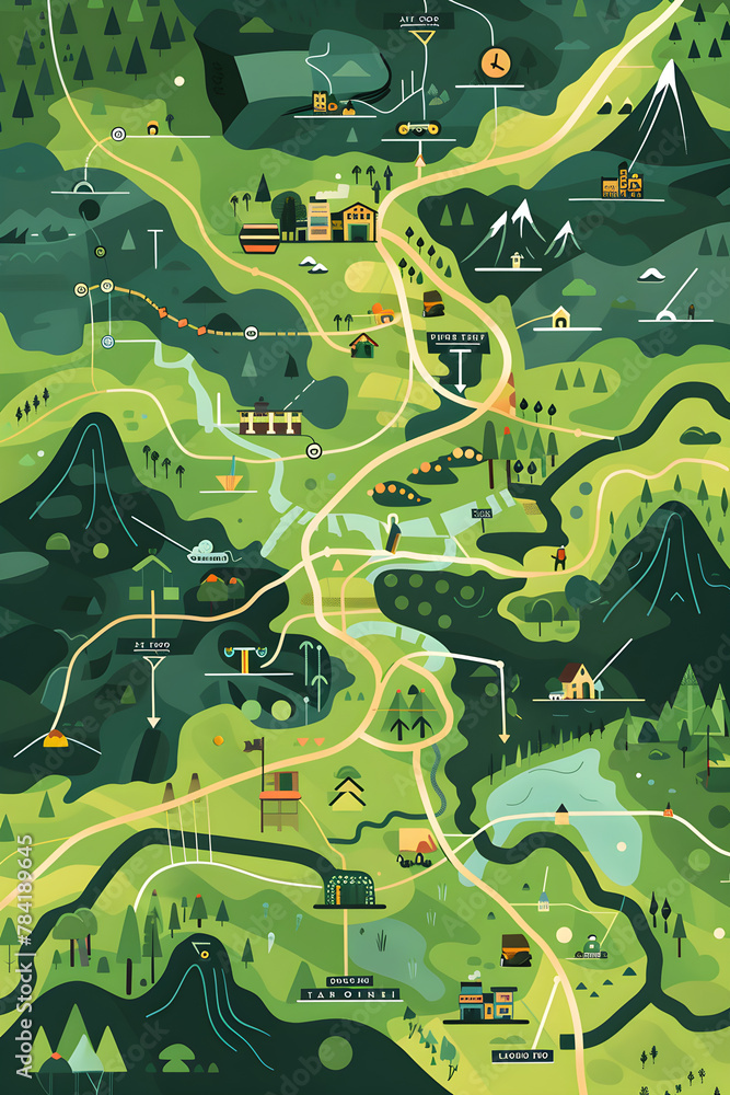 Vibrant Illustrated Road Trip Itinerary of the Northwest Region