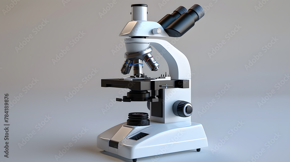 Microscope in Laboratory on White Background Microscope in Laboratory on White Background
