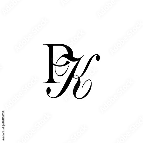 Initial Mixed Letter Logo. Logotype design. Simple Luxury Black Flat Vector PK