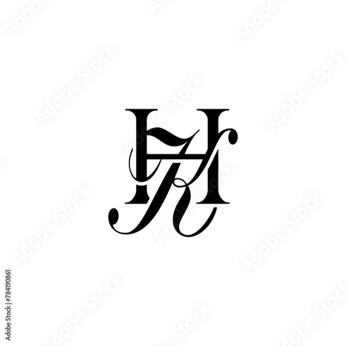 Initial Mixed Letter Logo. Logotype design. Simple Luxury Black Flat Vector HK