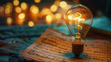 In the programmers den lightbulb ideas harmonize with music sheets a synergy celebrated by the approving nod of a boss