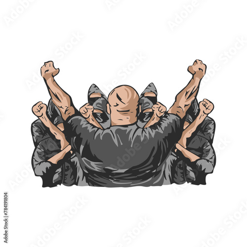 hooligan ultras crowded vector illustration images white background color