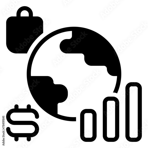 Economics icon, glyph icon style