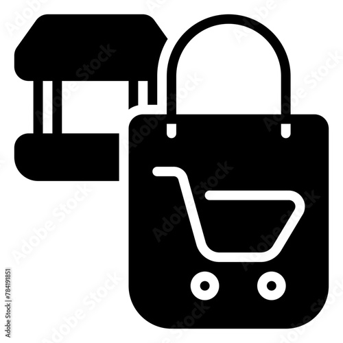 Trolley icon, glyph icon style