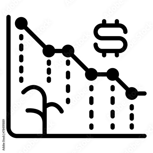 Loss icon, glyph icon style