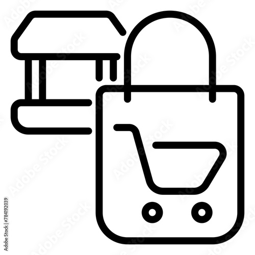 Trolley icon, line icon style