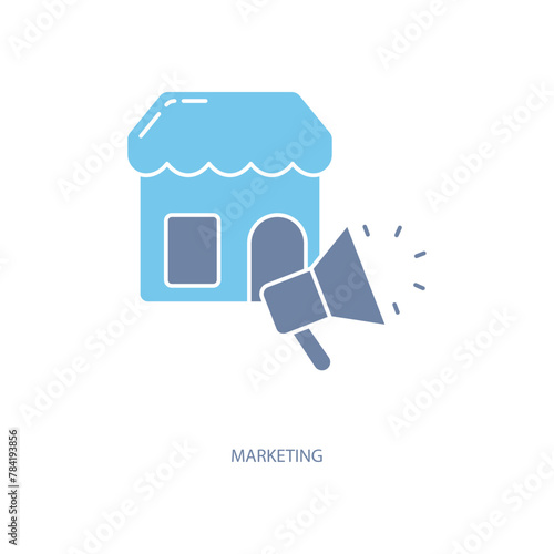 marketing concept line icon. Simple element illustration. marketing concept outline symbol design.
