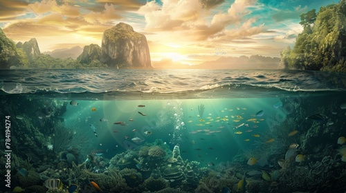 The world above water and the world underwater 