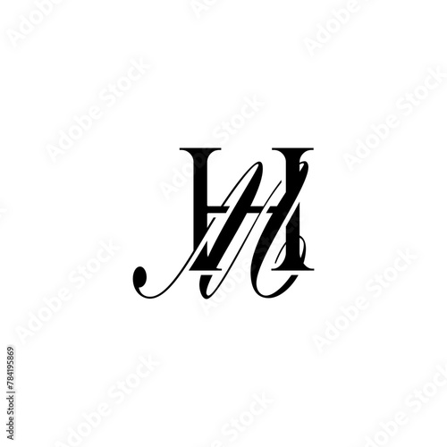 Initial Mixed Letter Logo. Logotype design. Simple Luxury Black Flat Vector HM