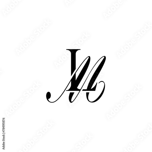 Initial Mixed Letter Logo. Logotype design. Simple Luxury Black Flat Vector LM