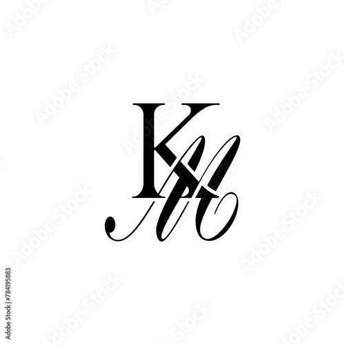 Initial Mixed Letter Logo. Logotype design. Simple Luxury Black Flat Vector KM