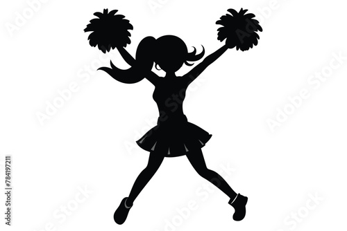 silhouette of a cheer leader vector