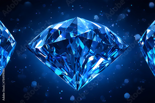 blue diamond pattern abastract and elegant background design, Modern geometric design, Stylish graphic art, Shiny texture, Premium elegant artwork.