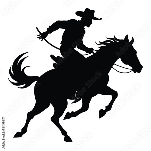 rodeo silhouette vector on isolated background