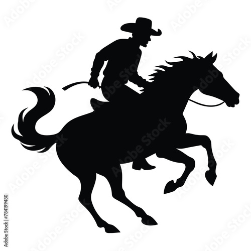 rodeo silhouette vector on isolated background