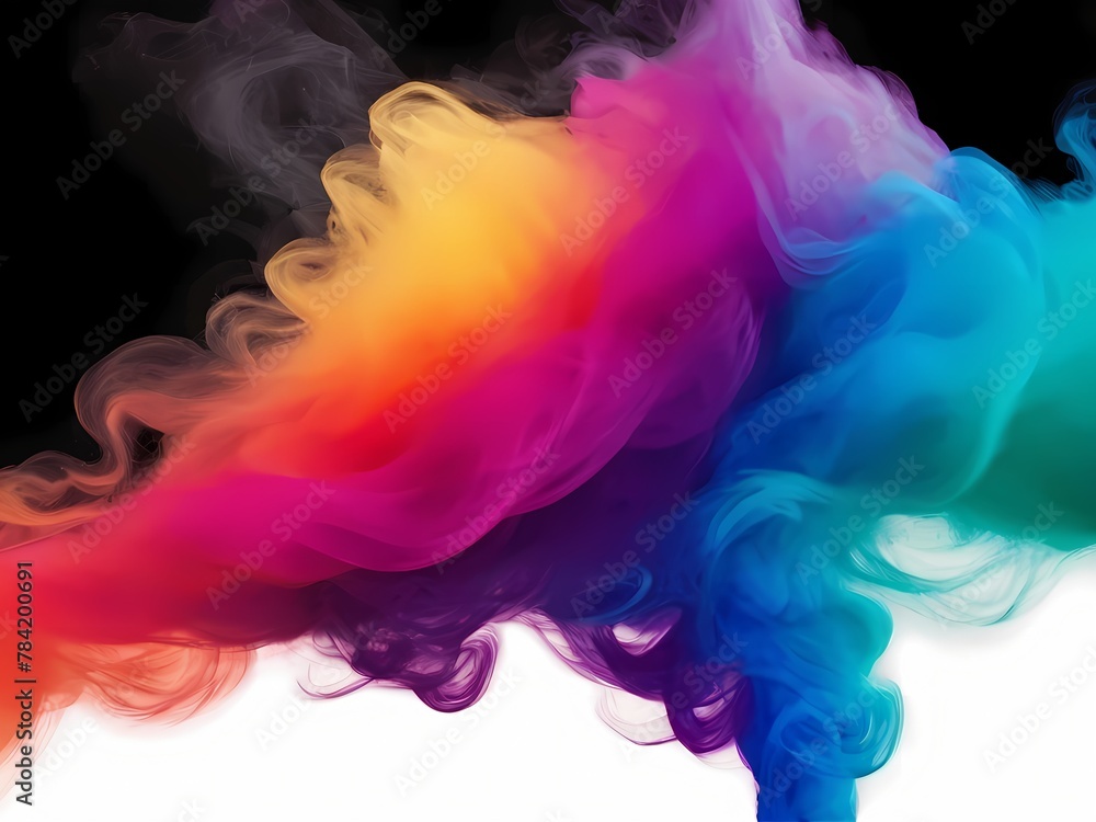 abstract background colorful texture smoke. Colorful liquid powder explosion, for poster, banner, web, landing page, cover. 3D illustration