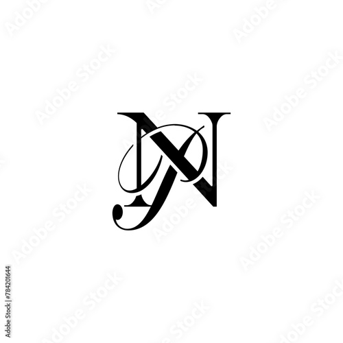 Initial Mixed Letter Logo. Logotype design. Simple Luxury Black Flat Vector NP