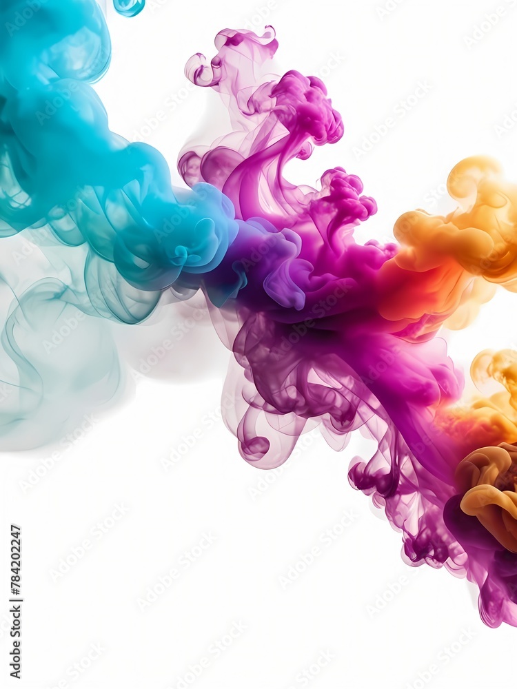 abstract background colorful texture smoke. Colorful liquid powder explosion, for poster, banner, web, landing page, cover. 3D illustration