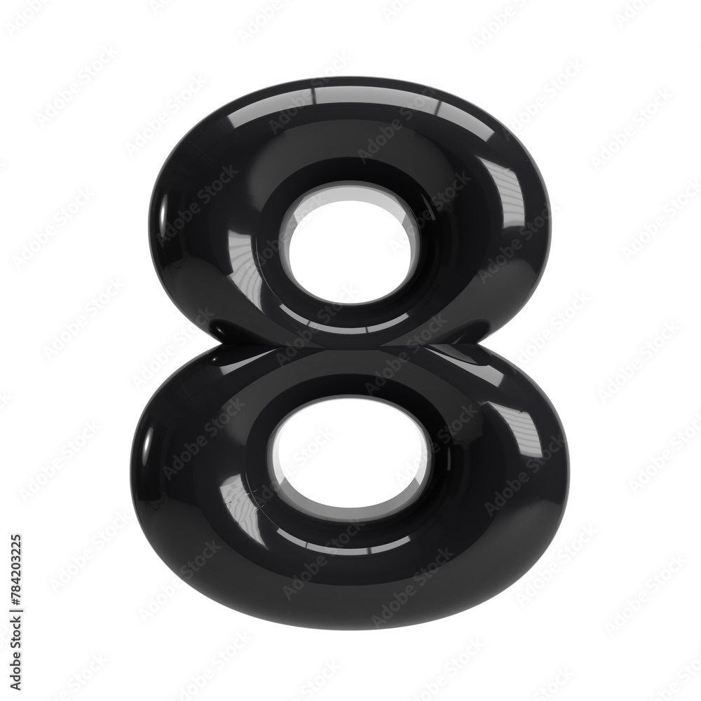 Number eight 8. 3D Rendering. Number eight 8. 3D Rendering.