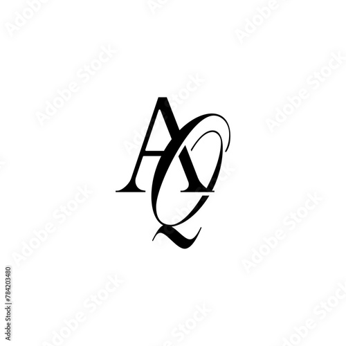 Initial Mixed Letter Logo. Logotype design. Simple Luxury Black Flat Vector AQ