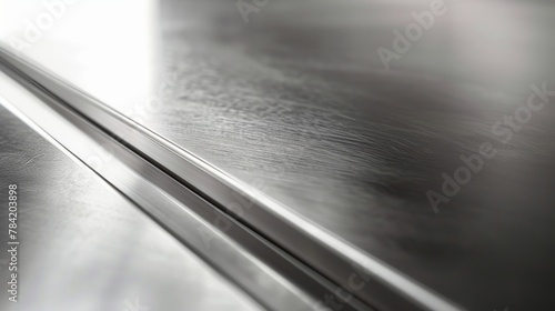 The brilliance of stainless steel in a close-up, showcasing a new, eco-friendly product with a recycled twist photo