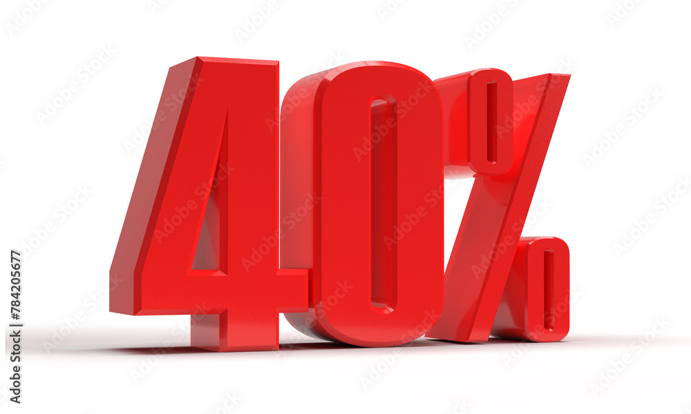 40 percent in 3d rendering isolated 40 percent in 3d rendering isolated