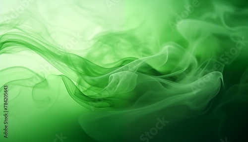 abstract green background with smoke and wave